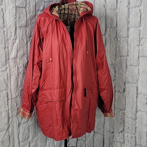 MISTY HARBOR Red Hooded All‎ Weather Jacket Medium - Picture 8 of 9